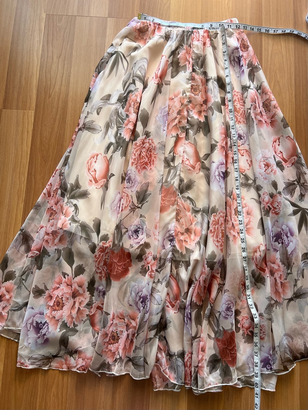 NWT Chicwish Splendid Peony Chiffon Maxi Skirt Floral XS S - Picture 4 of 11